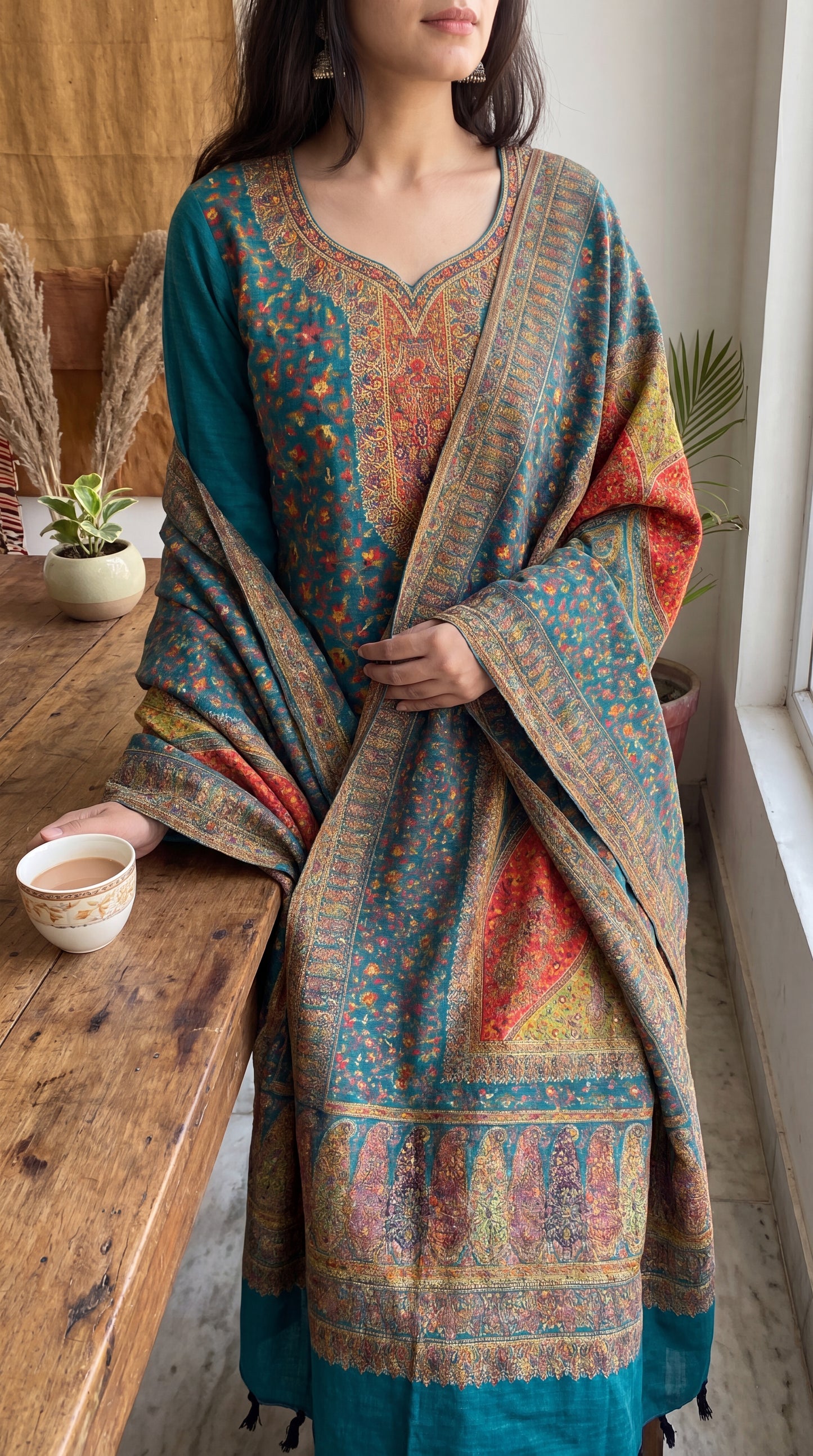 Blue Silk Kaani Suit