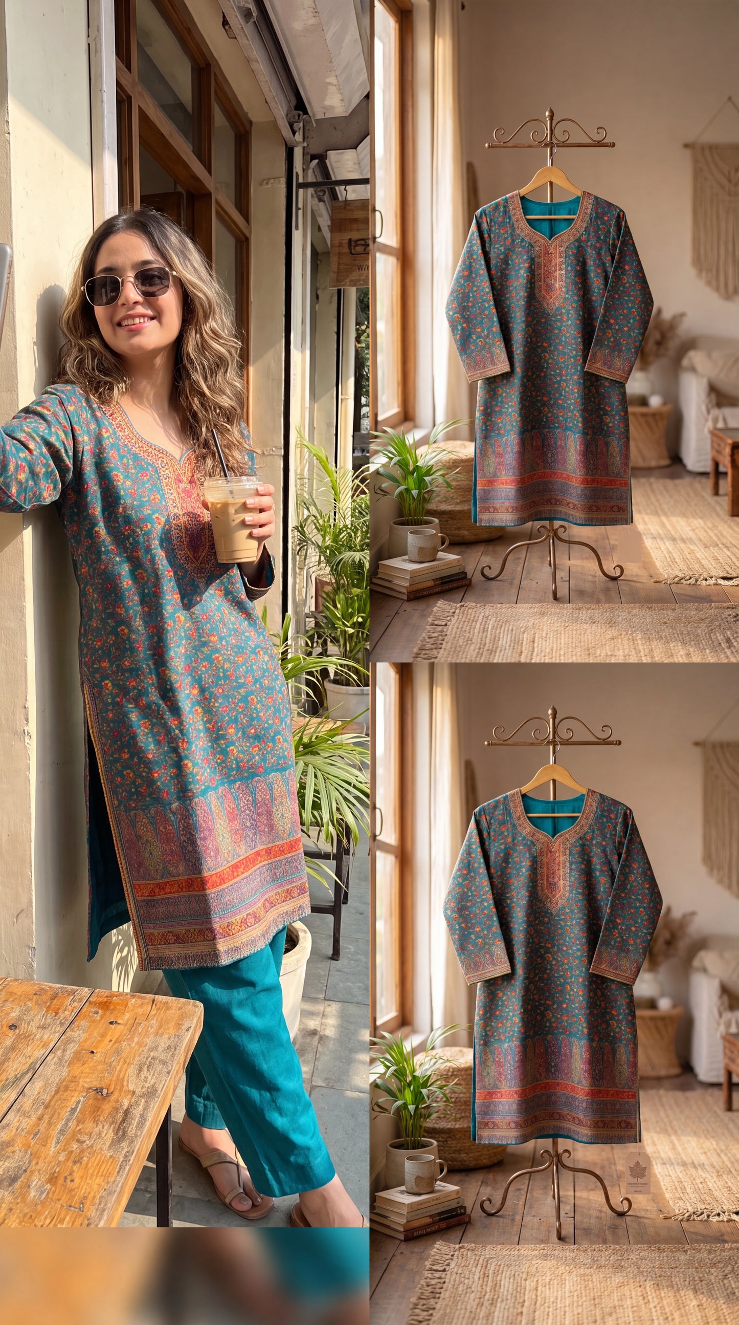 Blue Silk Kaani Suit