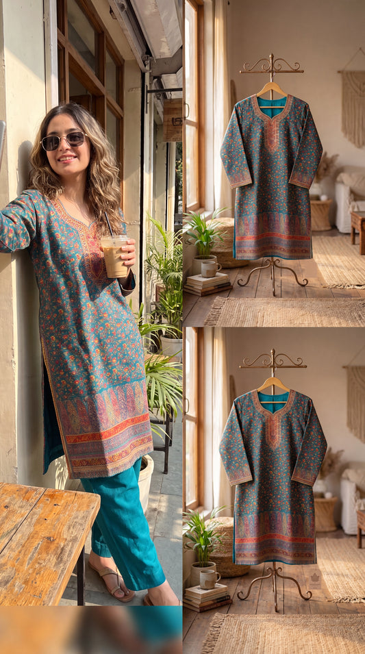 Blue Silk Kaani Suit