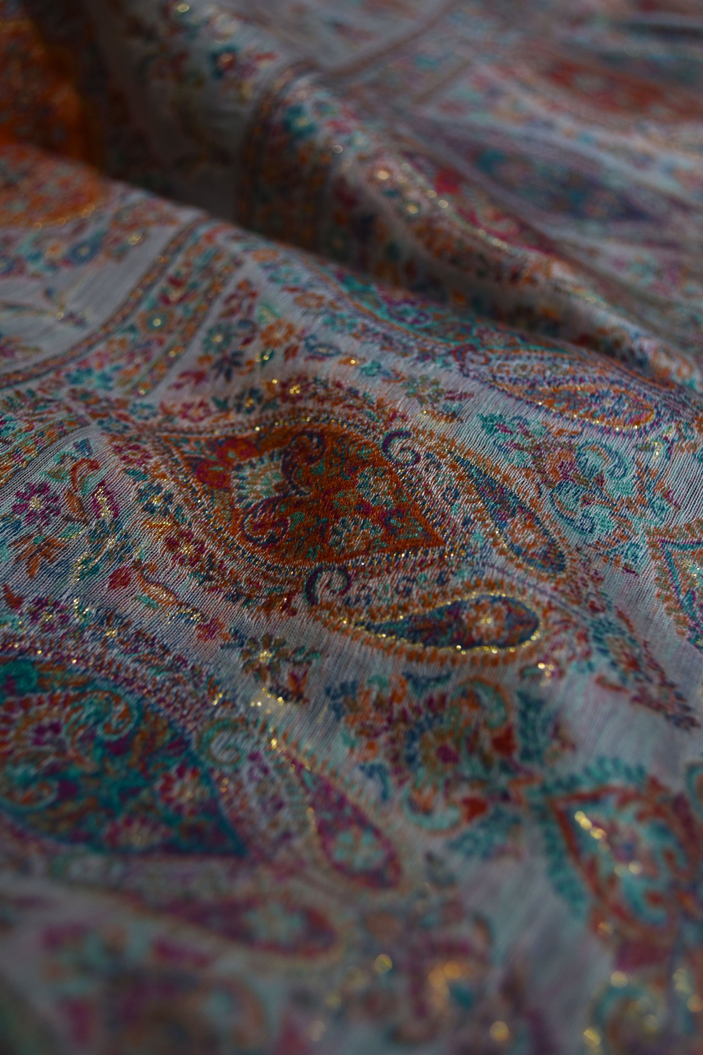 Silk Kaani White Suit