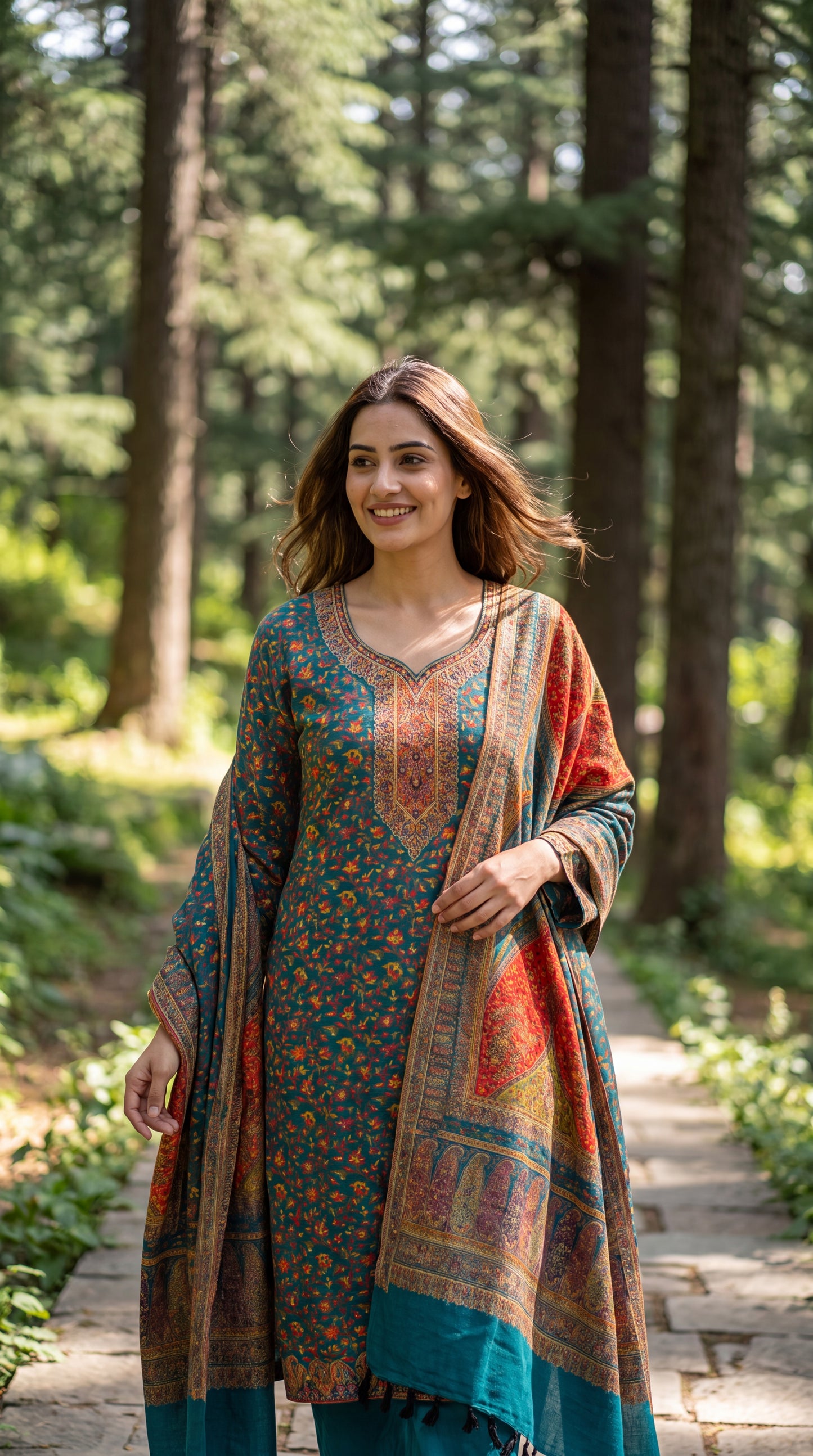 Blue Silk Kaani Suit