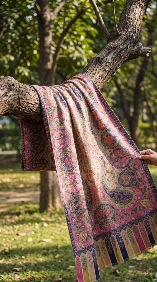 Kaani Shawl Pink Pure