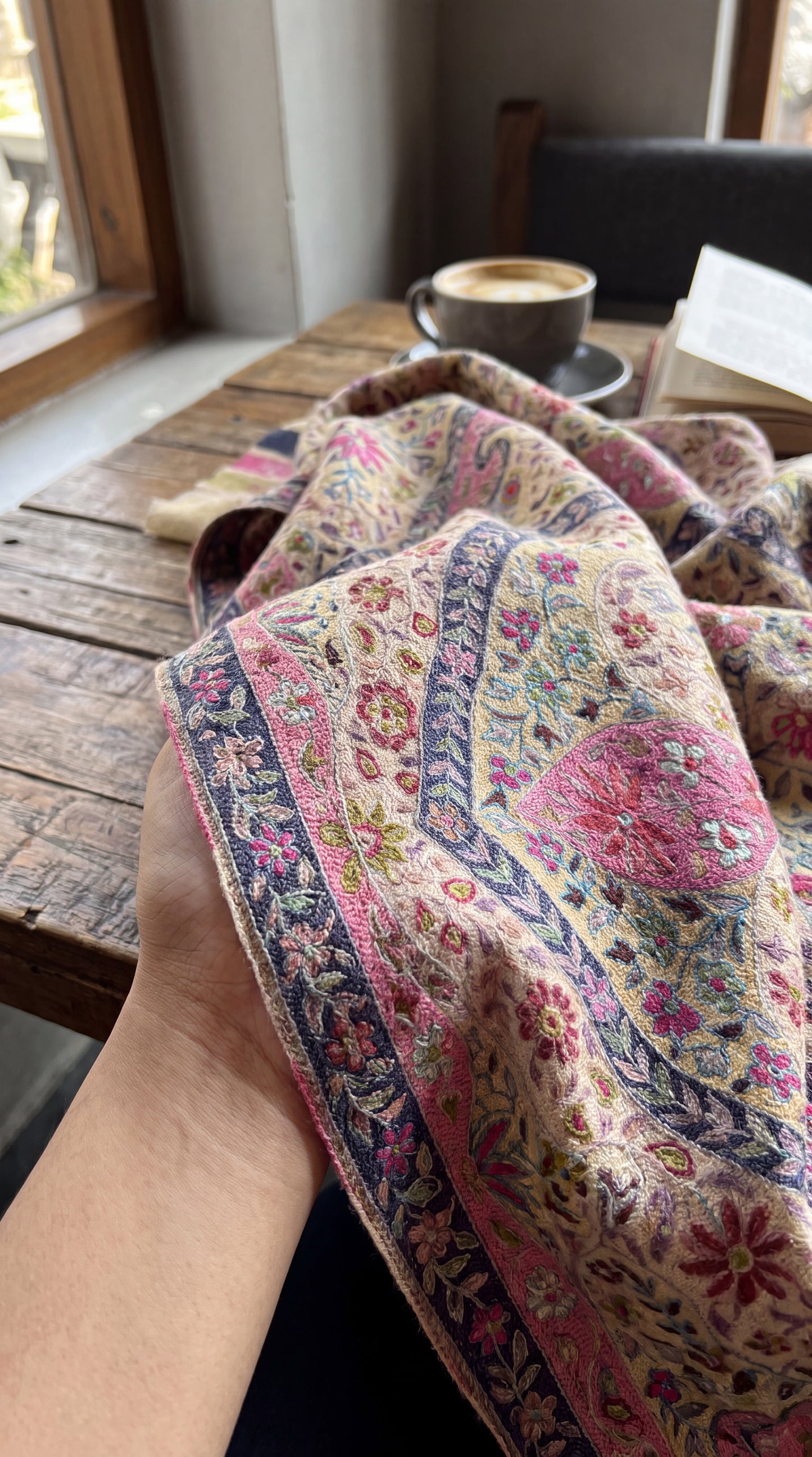 Kaani Shawl Pink Pure