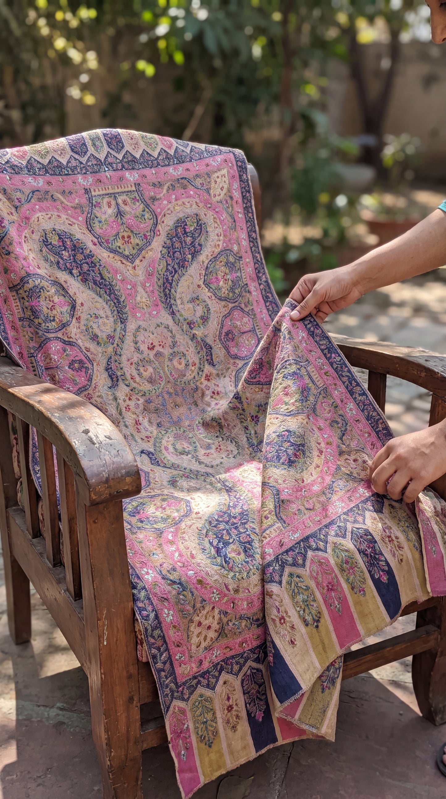 Kaani Shawl Pink Pure